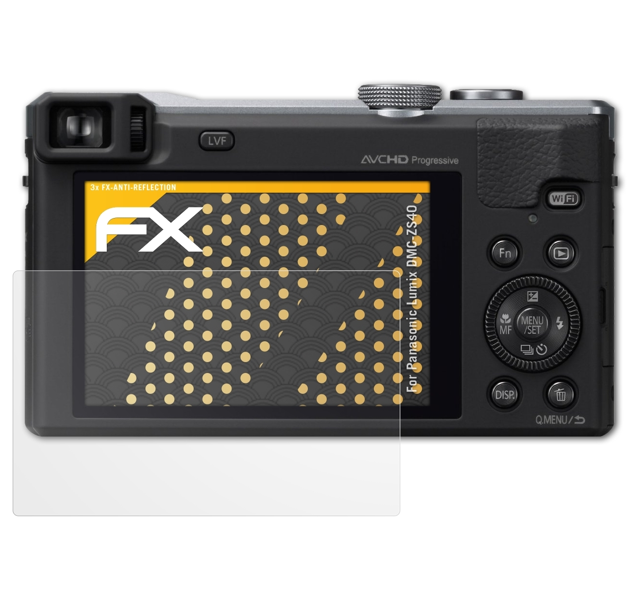 Lumix Panasonic FX-Antireflex DMC-ZS40) 3x Displayschutz(für ATFOLIX