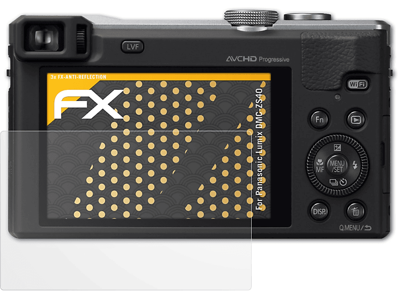 ATFOLIX 3x FX-Antireflex Displayschutz(für Panasonic Lumix DMC-ZS40)