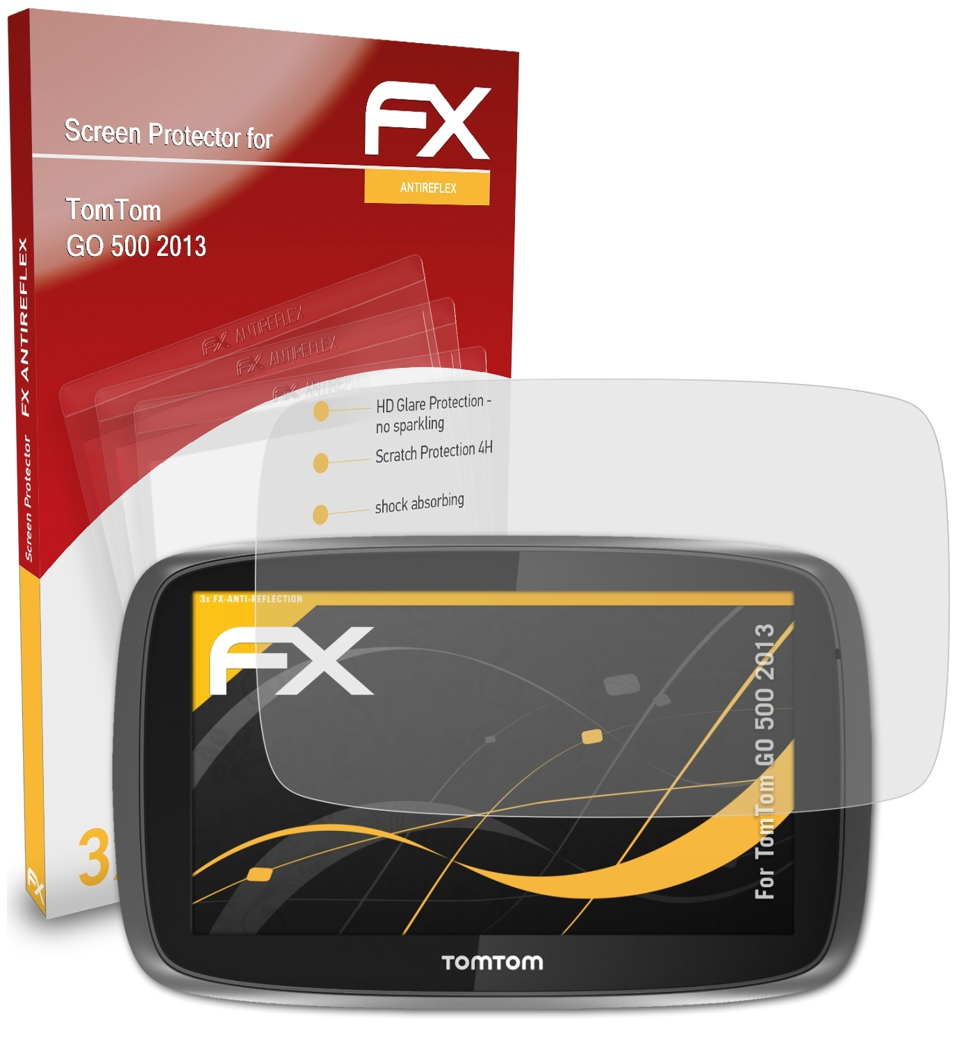 ATFOLIX 3x GO 500 (2013)) Displayschutz(für TomTom FX-Antireflex
