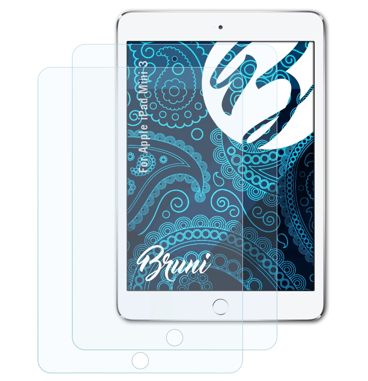 BRUNI 2x Mini Basics-Clear iPad 3) Schutzfolie(für Apple