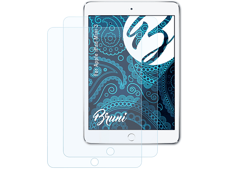 BRUNI 2x Basics-Clear Schutzfolie(für Apple Mini 3) iPad