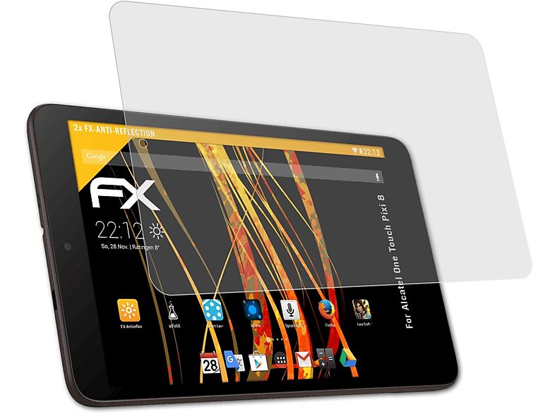 ATFOLIX 2x FX-Antireflex Displayschutz(für Alcatel Pixi Touch One 8)