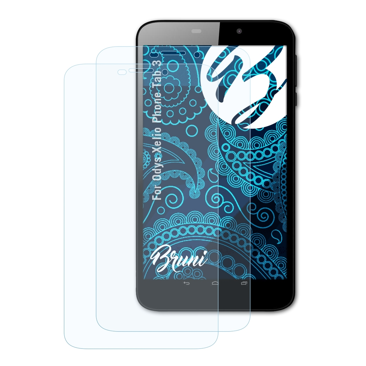 BRUNI 2x Basics-Clear Schutzfolie(für Odys Phone 3) Tab Xelio