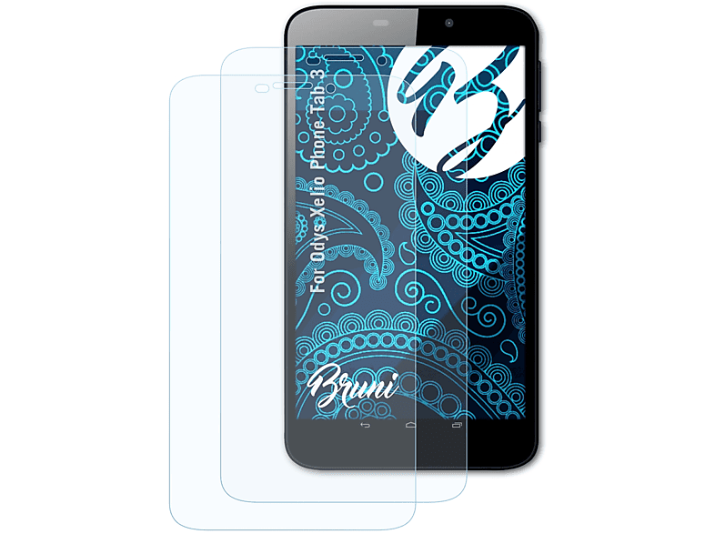 BRUNI 2x Basics-Clear Schutzfolie(für Odys Phone 3) Tab Xelio