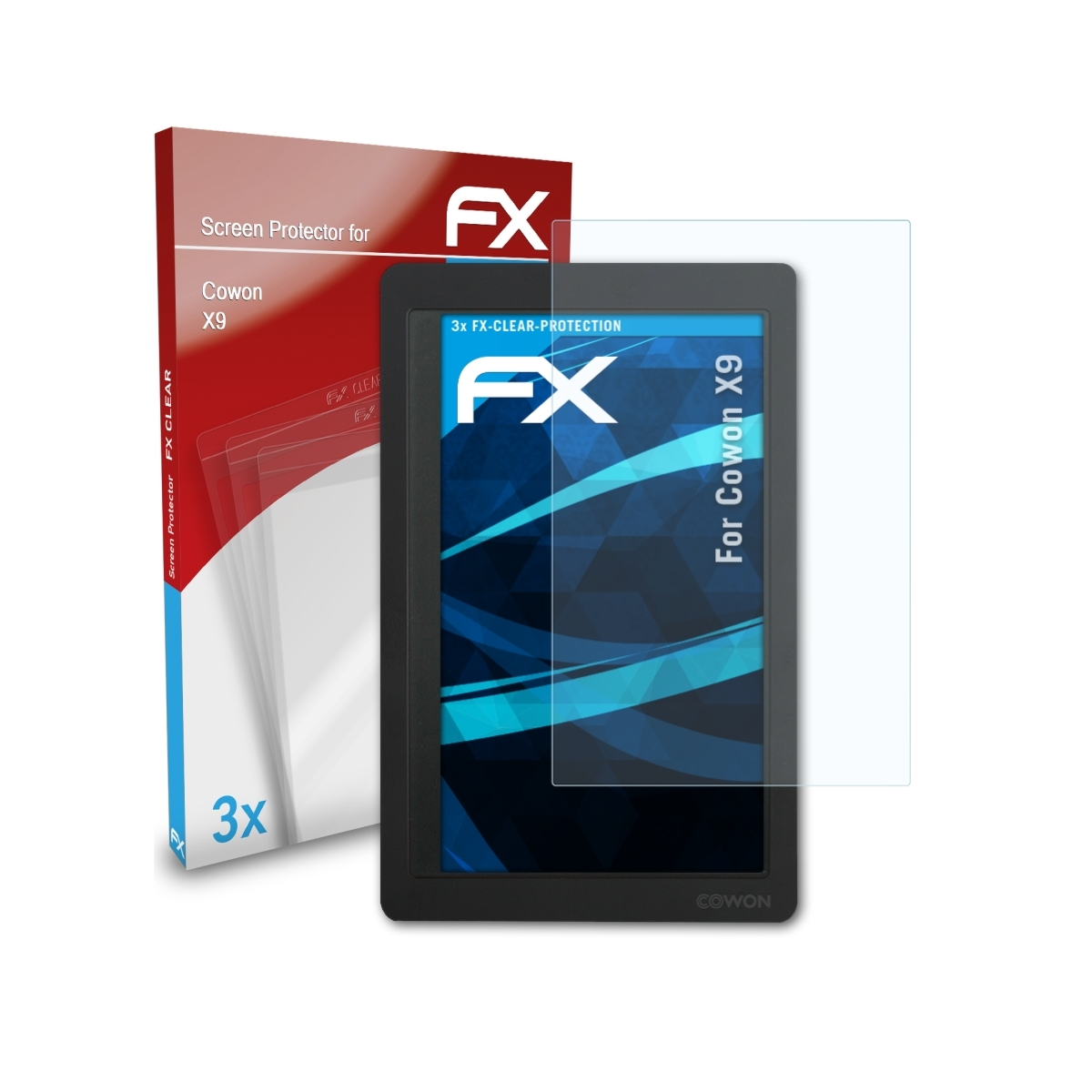 ATFOLIX 3x Cowon X9) FX-Clear Displayschutz(für
