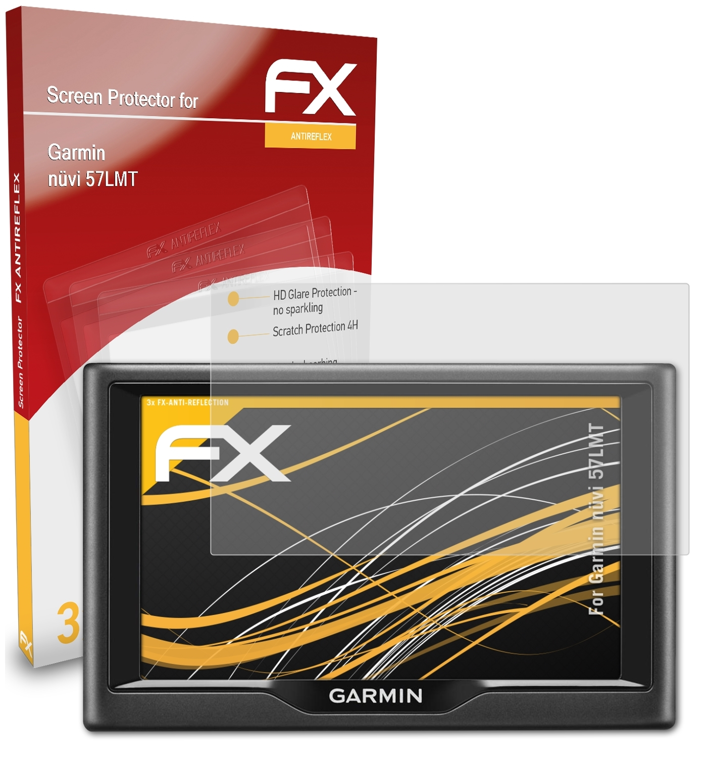 ATFOLIX 3x FX-Antireflex nüvi 57LMT) Garmin Displayschutz(für