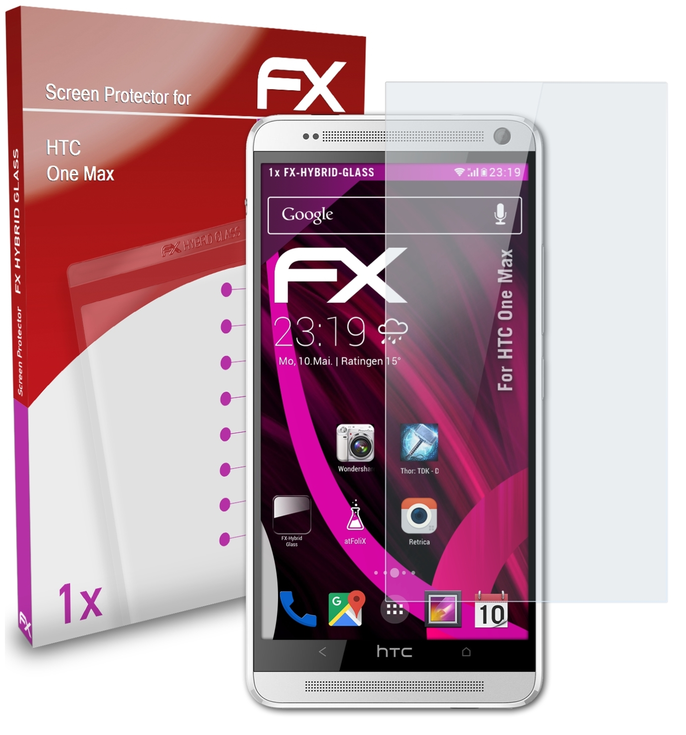 ATFOLIX FX-Hybrid-Glass Schutzglas(für One Max) HTC