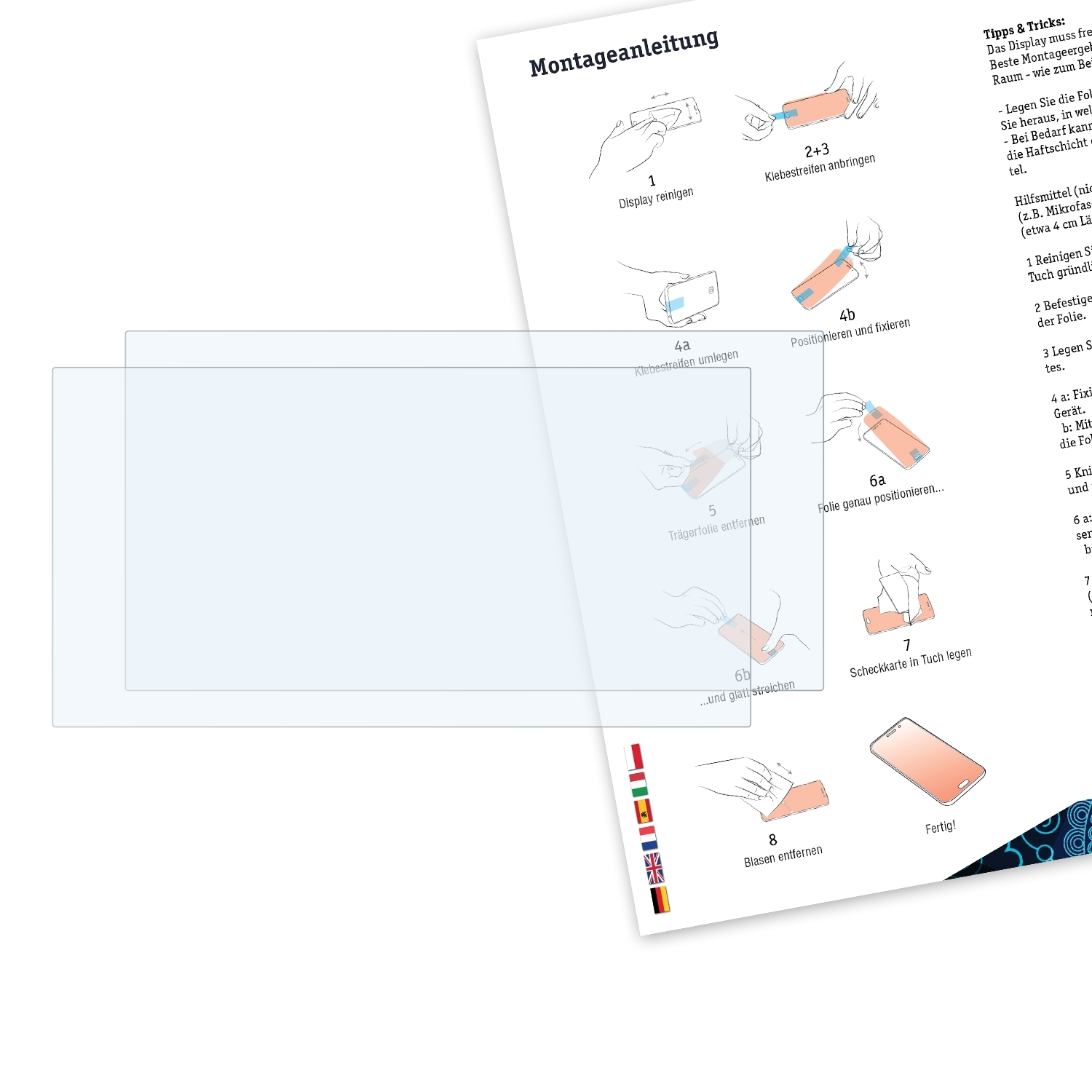 2x BRUNI Schutzfolie(für Alpine Basics-Clear INE-W977BT)