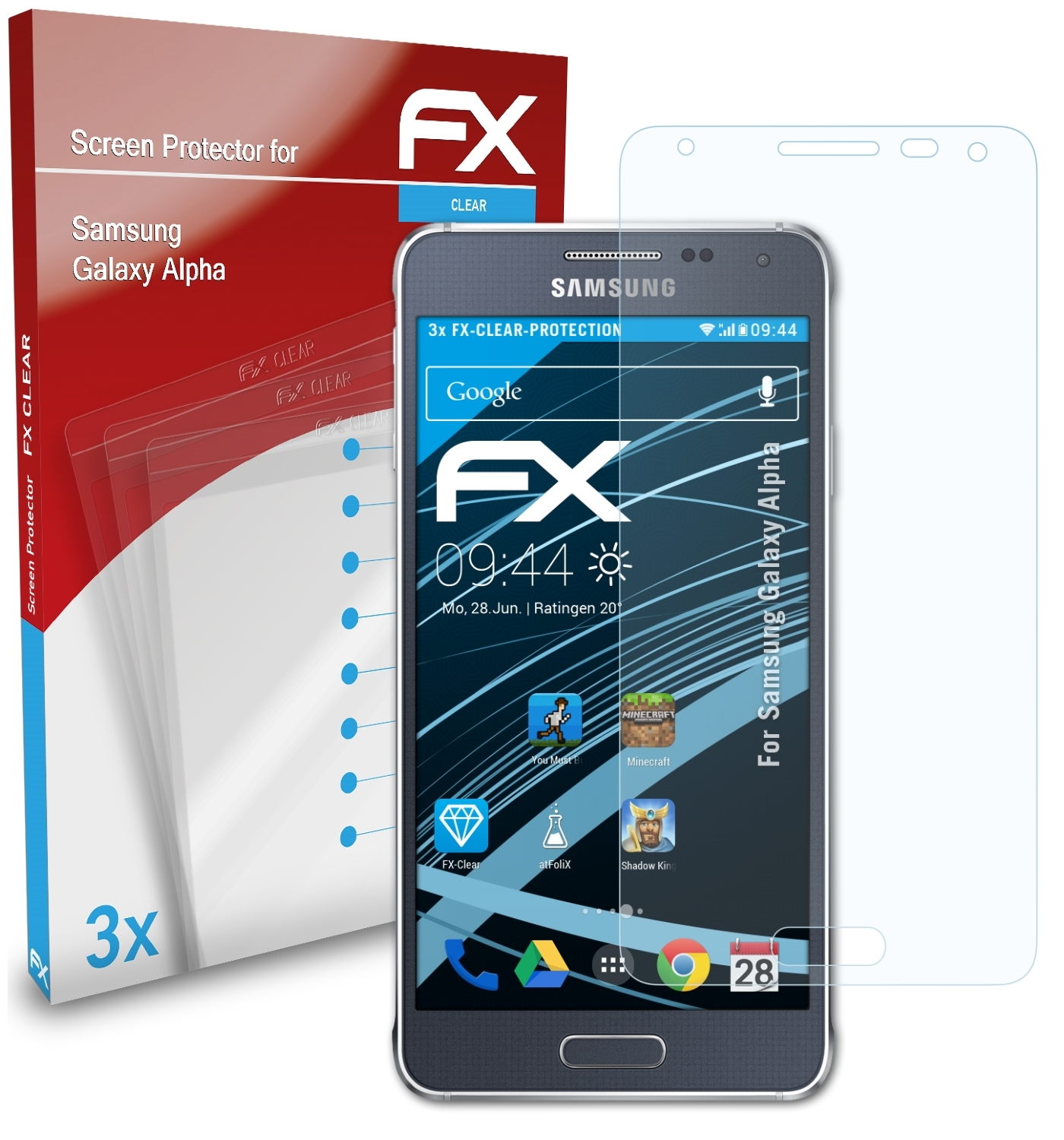 ATFOLIX 3x FX-Clear Alpha) Displayschutz(für Samsung Galaxy