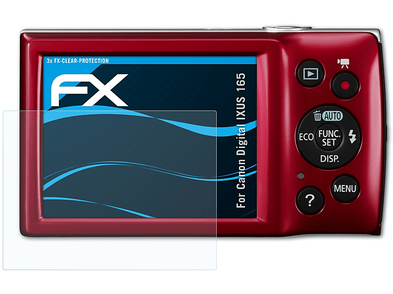 ATFOLIX 3x Displayschutz(für IXUS FX-Clear 165) Digital Canon