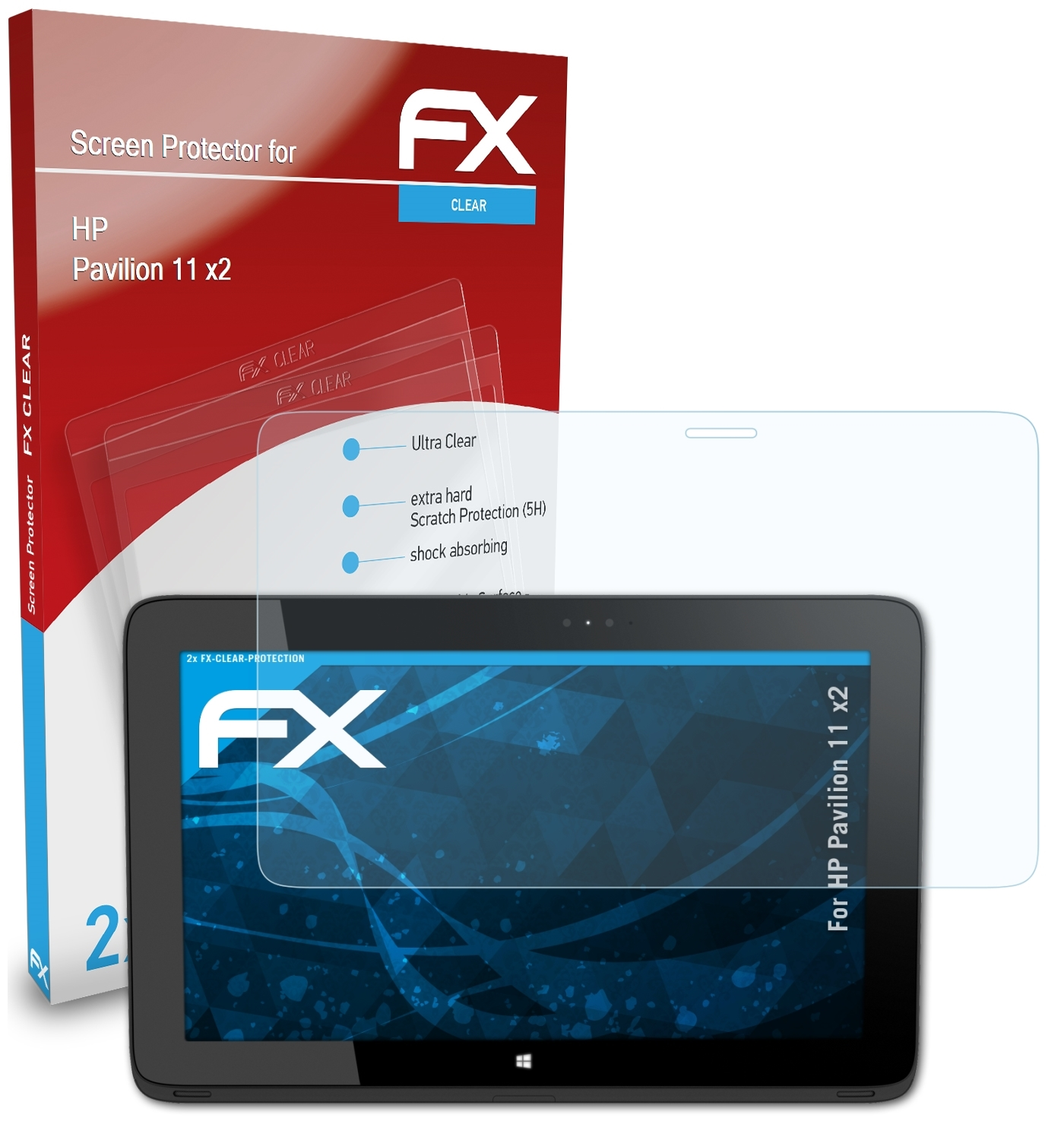 ATFOLIX 2x Displayschutz(für 11 HP Pavilion FX-Clear x2)