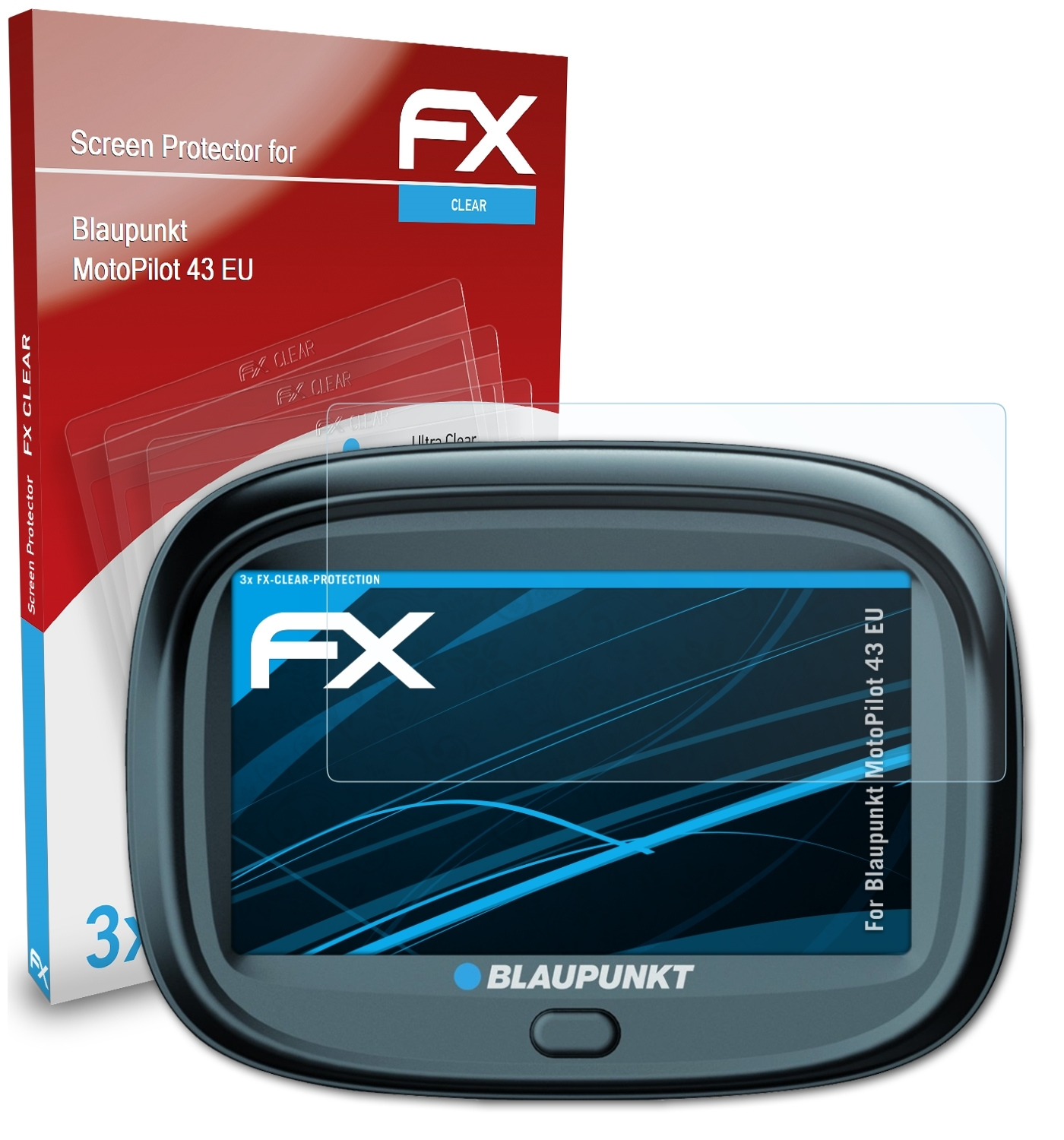 43 ATFOLIX 3x EU) MotoPilot Blaupunkt Displayschutz(für FX-Clear