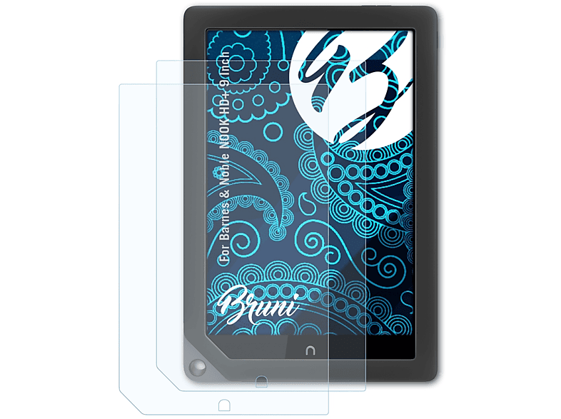 BRUNI 2x Basics-Clear Barnes Noble HD+ 9 NOOK & Schutzfolie(für Inch)