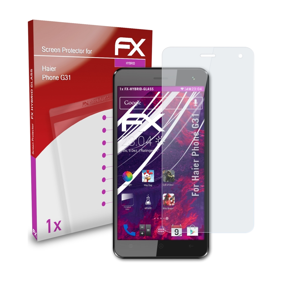 G31) FX-Hybrid-Glass Phone ATFOLIX Schutzglas(für Haier