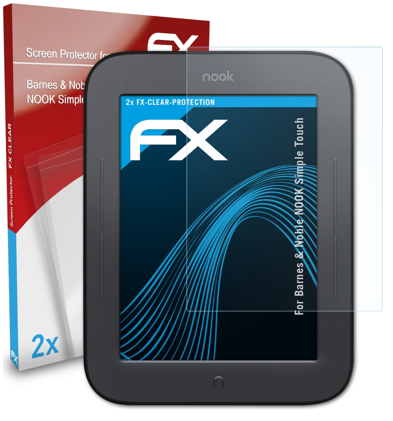 Displayschutz(für Touch) Noble NOOK & FX-Clear Simple 2x Barnes ATFOLIX