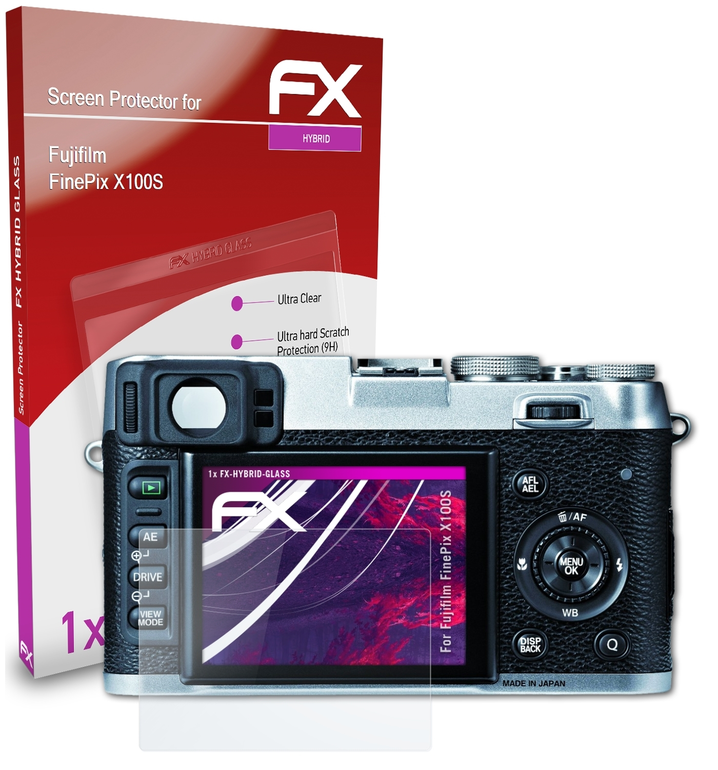 ATFOLIX FX-Hybrid-Glass Fujifilm X100S) FinePix Schutzglas(für