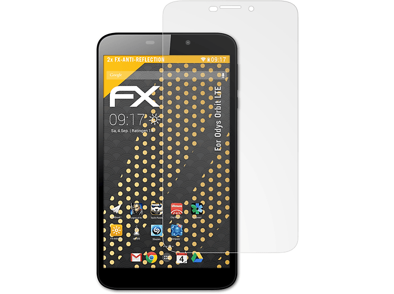 ATFOLIX 2x FX-Antireflex Displayschutz(für Odys Orbit LTE)