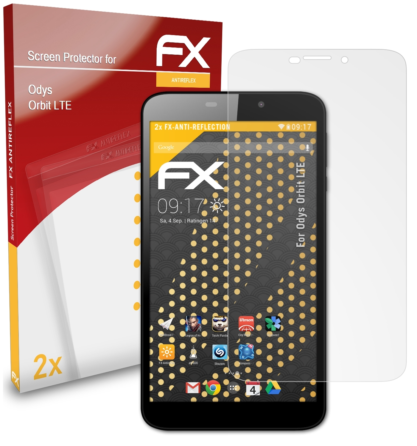 ATFOLIX 2x FX-Antireflex Displayschutz(für Odys Orbit LTE)