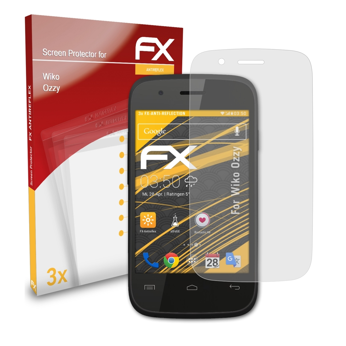 ATFOLIX FX-Antireflex Wiko 3x Ozzy) Displayschutz(für