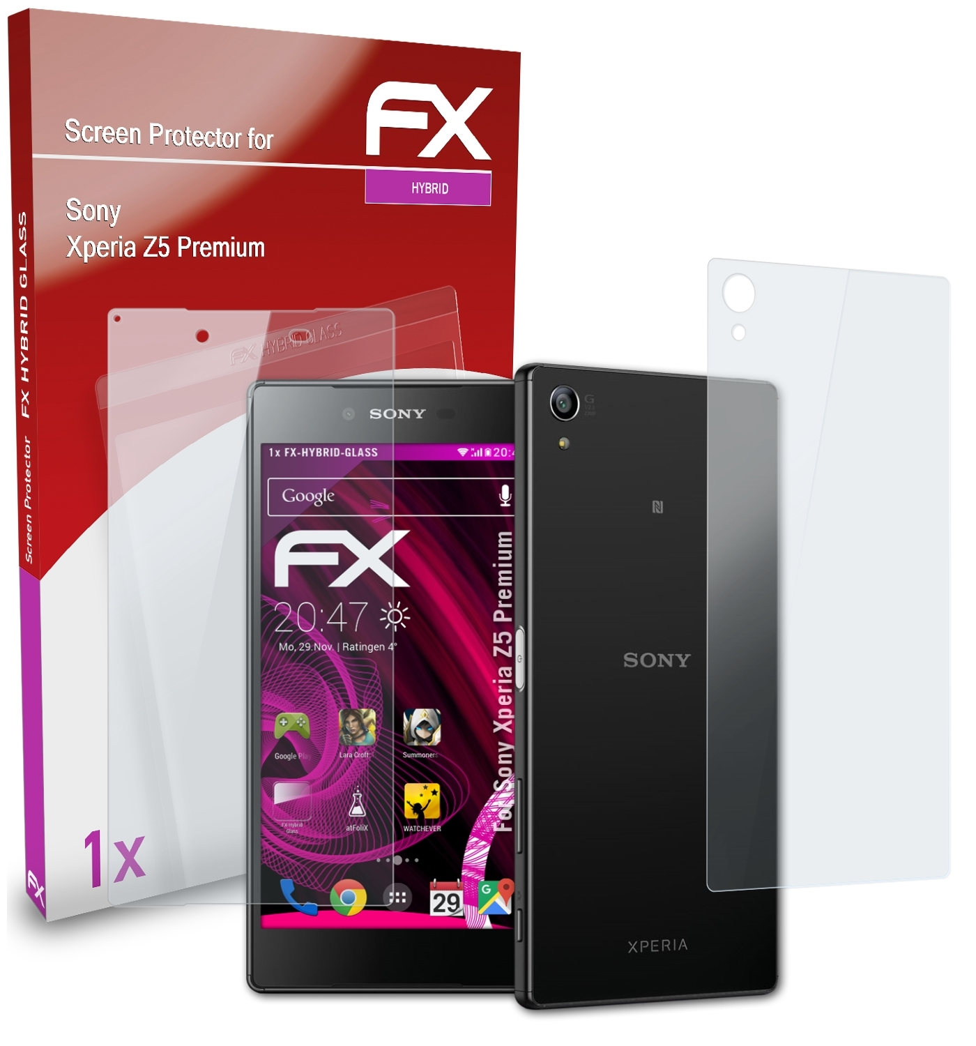 ATFOLIX FX-Hybrid-Glass Xperia Premium) Z5 Sony Schutzglas(für