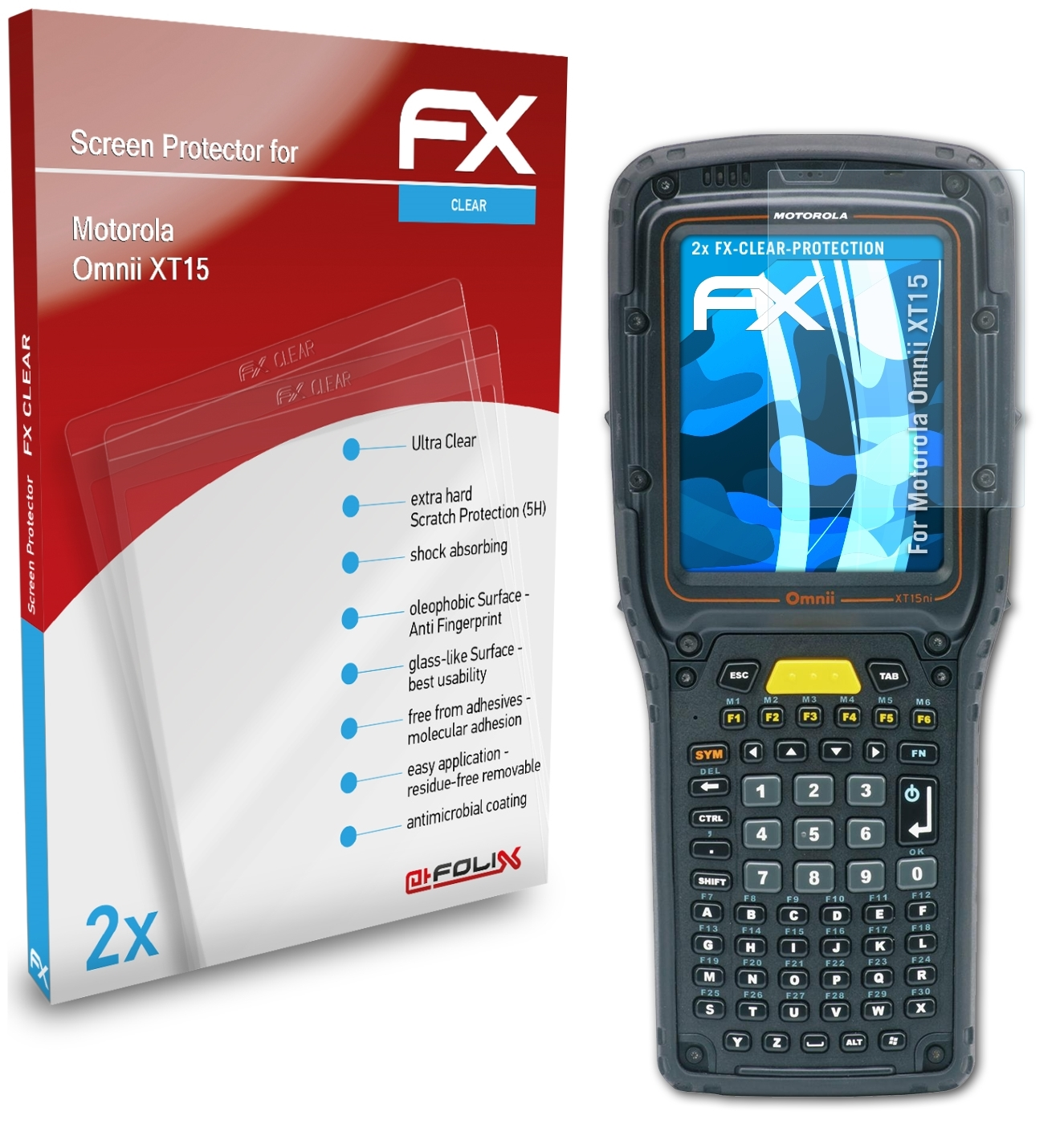 ATFOLIX 2x FX-Clear Omnii Displayschutz(für XT15) Motorola