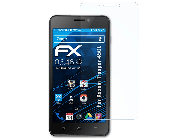 ATFOLIX 3x FX-Clear Displayschutz(für Kazam Trooper 450L)