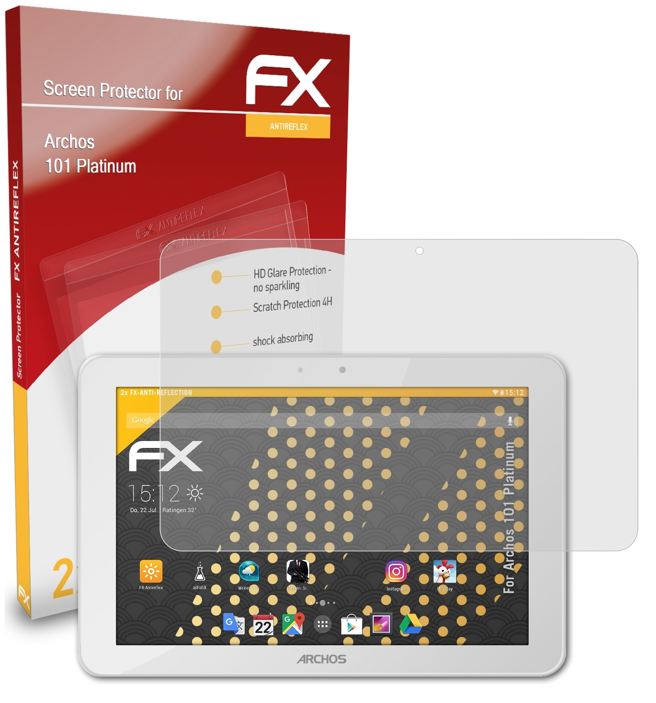 Platinum) Displayschutz(für 101 ATFOLIX Archos FX-Antireflex 2x