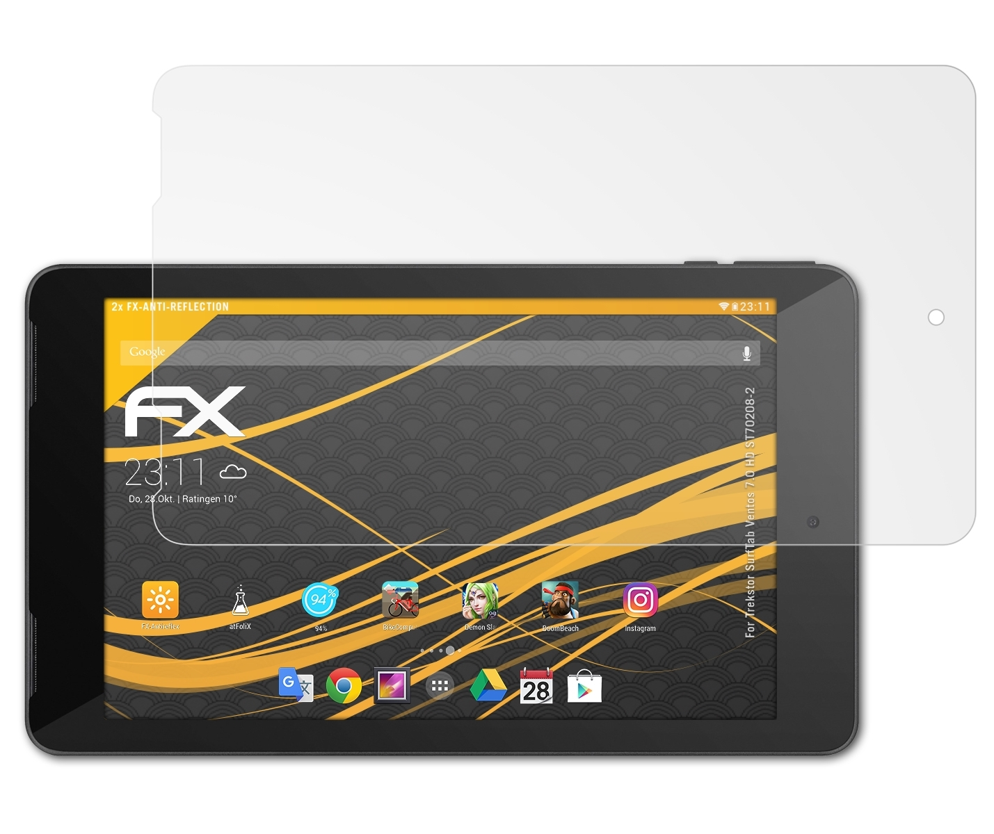 ATFOLIX 2x FX-Antireflex Displayschutz(für Trekstor SurfTab Ventos HD (ST70208-2)) 7.0