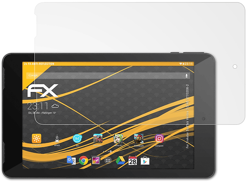 ATFOLIX 2x FX-Antireflex SurfTab Ventos (ST70208-2)) 7.0 Displayschutz(für Trekstor HD