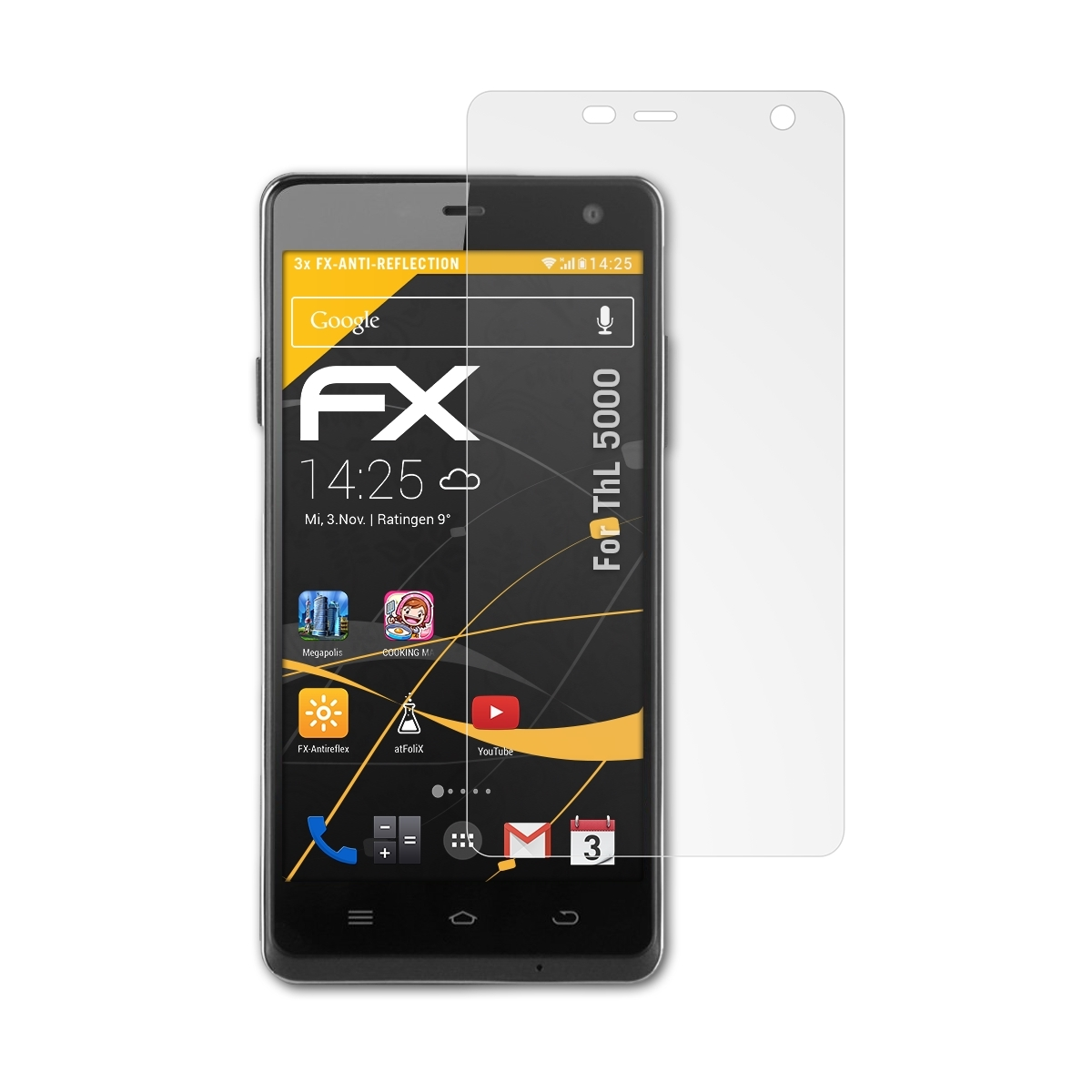 ATFOLIX FX-Antireflex ThL 5000) Displayschutz(für 3x