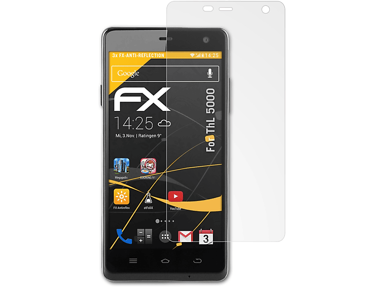 ATFOLIX 3x FX-Antireflex Displayschutz(für ThL 5000) | Displayschutzfolien & Gläser