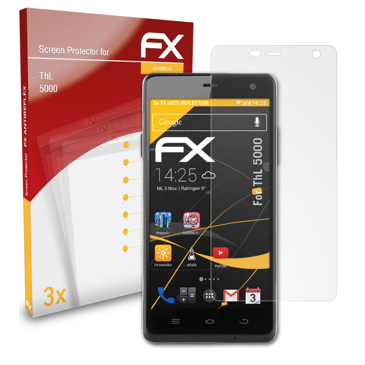 ATFOLIX 3x FX-Antireflex Displayschutz(für ThL 5000)