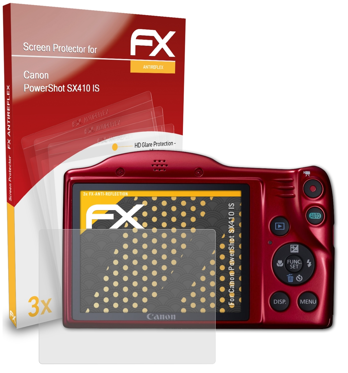 ATFOLIX Displayschutz(für IS) 3x FX-Antireflex Canon SX410 PowerShot