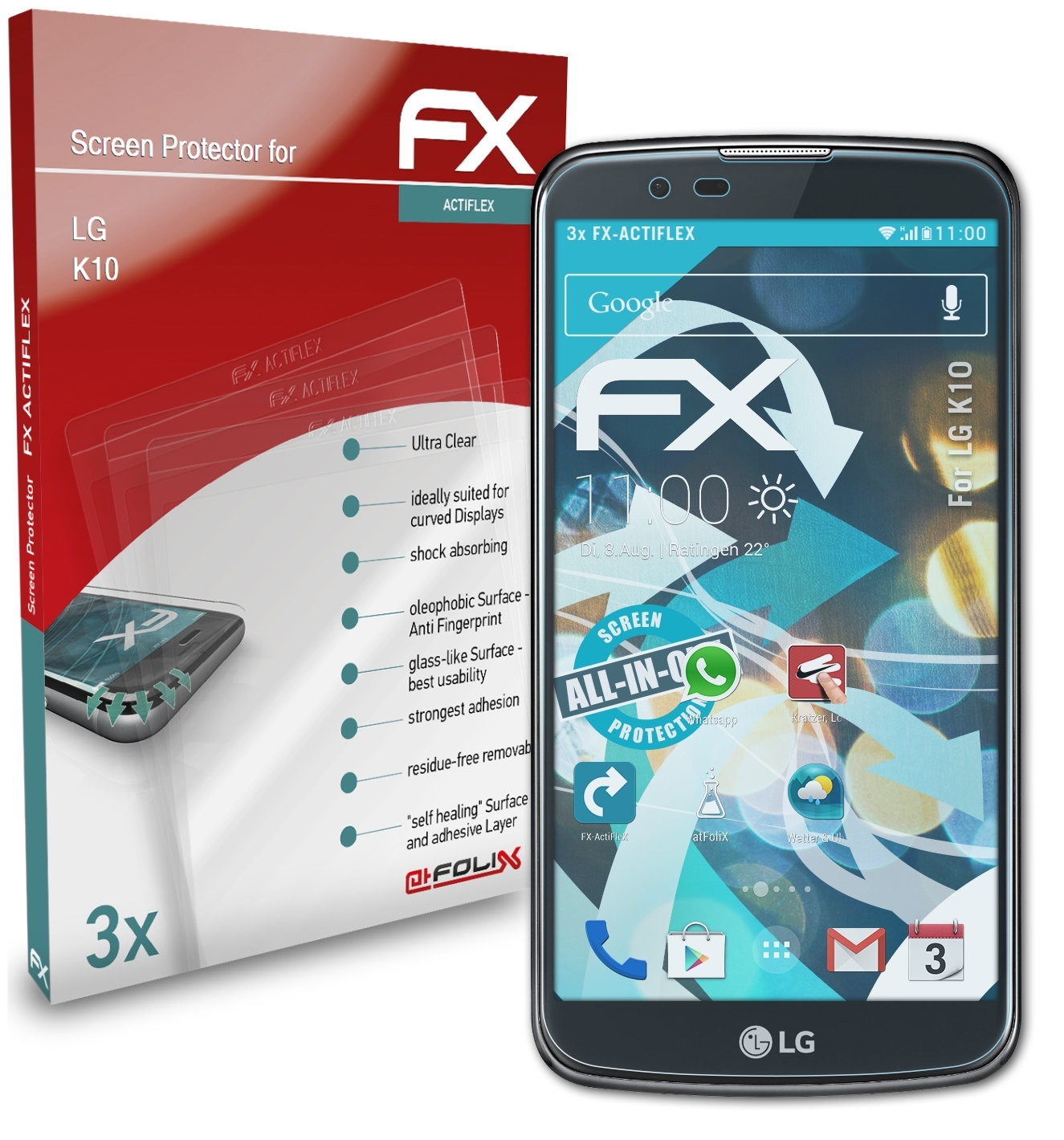 ATFOLIX 3x FX-ActiFleX LG Displayschutz(für K10)