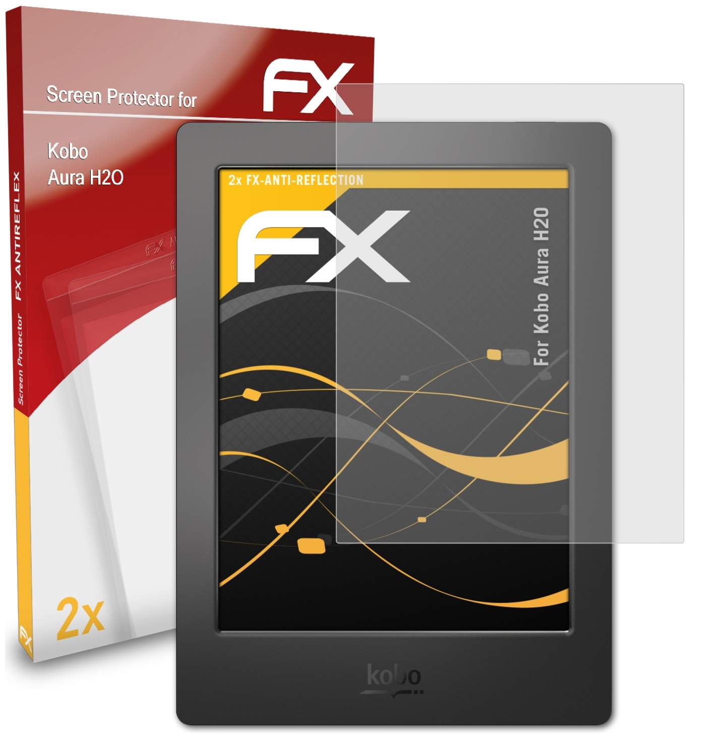 ATFOLIX 2x H2O) Kobo Aura Displayschutz(für FX-Antireflex