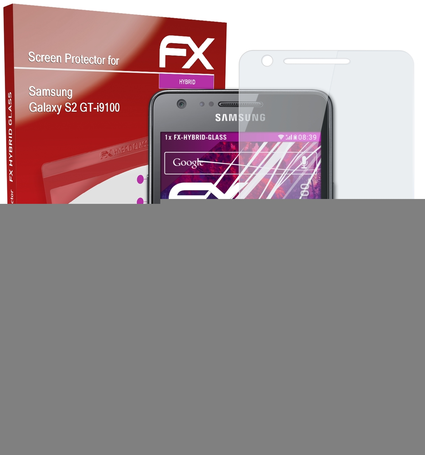 ATFOLIX FX-Hybrid-Glass Schutzglas(für Samsung (GT-i9100)) Galaxy S2