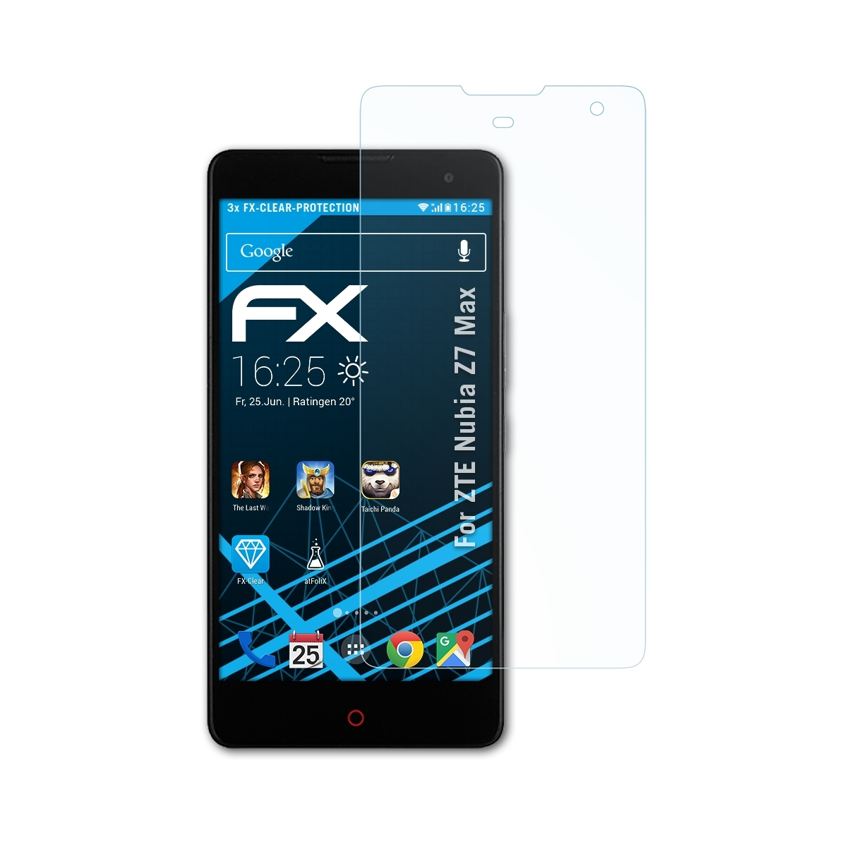 Z7 Nubia ATFOLIX Displayschutz(für 3x ZTE Max) FX-Clear