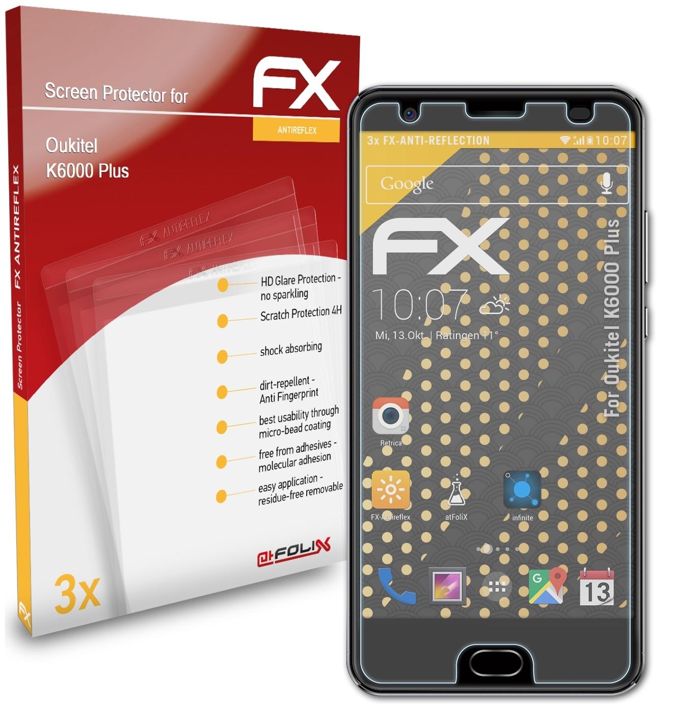 K6000 ATFOLIX Oukitel 3x FX-Antireflex Plus) Displayschutz(für