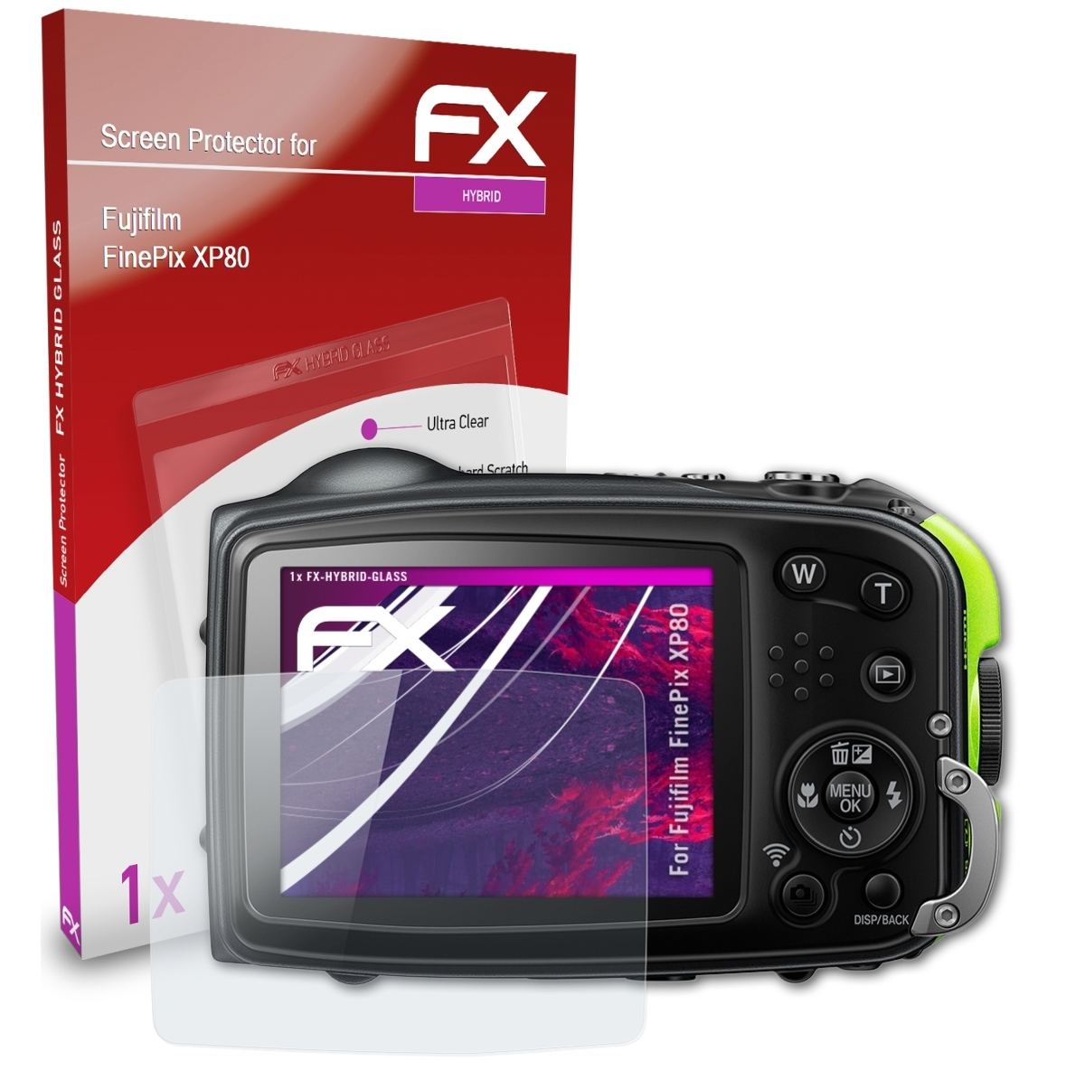 ATFOLIX FX-Hybrid-Glass XP80) Fujifilm Schutzglas(für FinePix