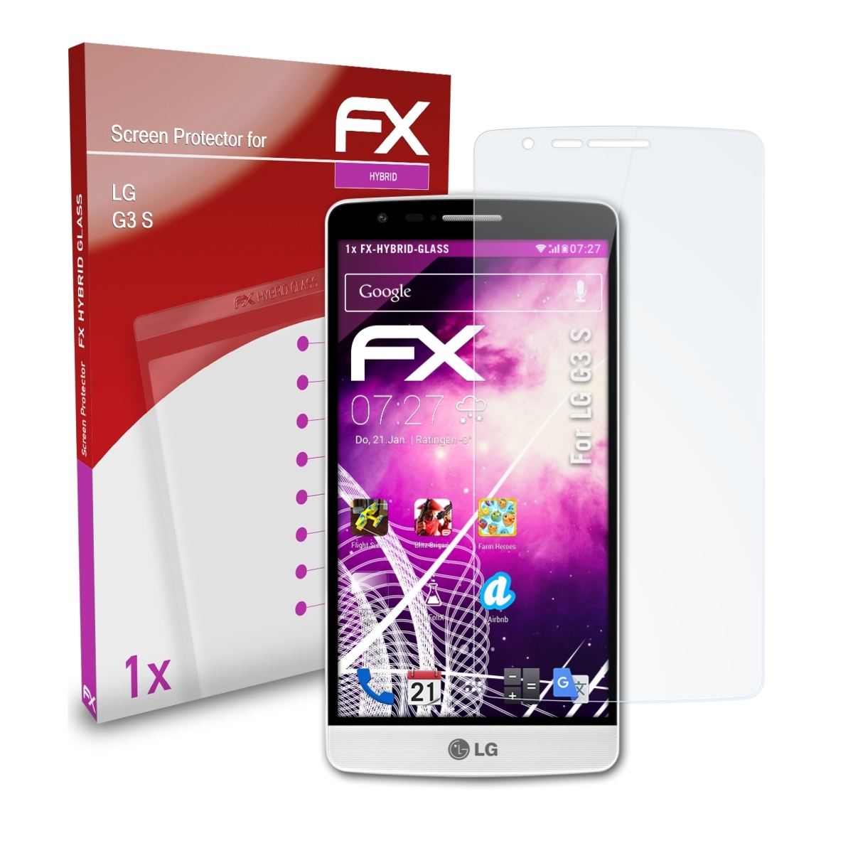 LG G3 ATFOLIX Schutzglas(für S) FX-Hybrid-Glass