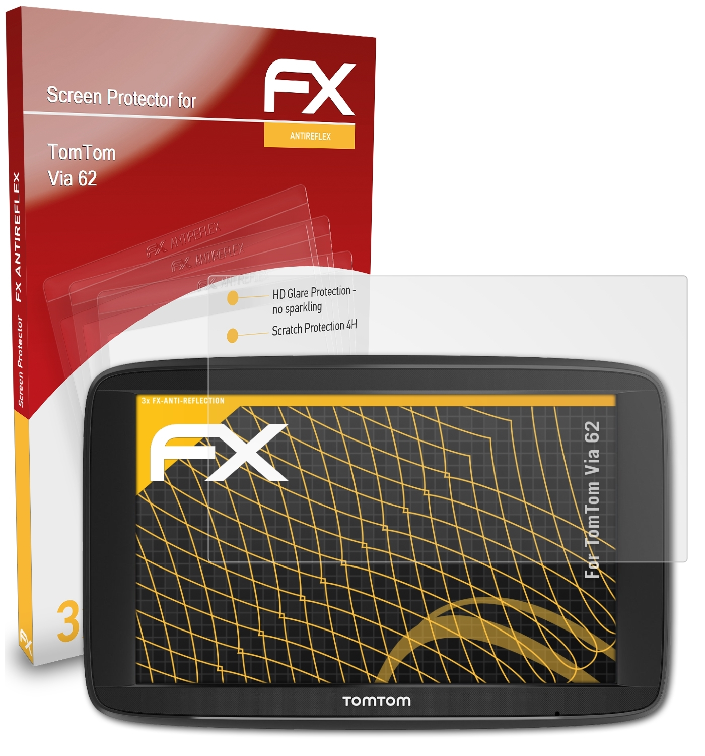 ATFOLIX 3x Via TomTom Displayschutz(für 62) FX-Antireflex