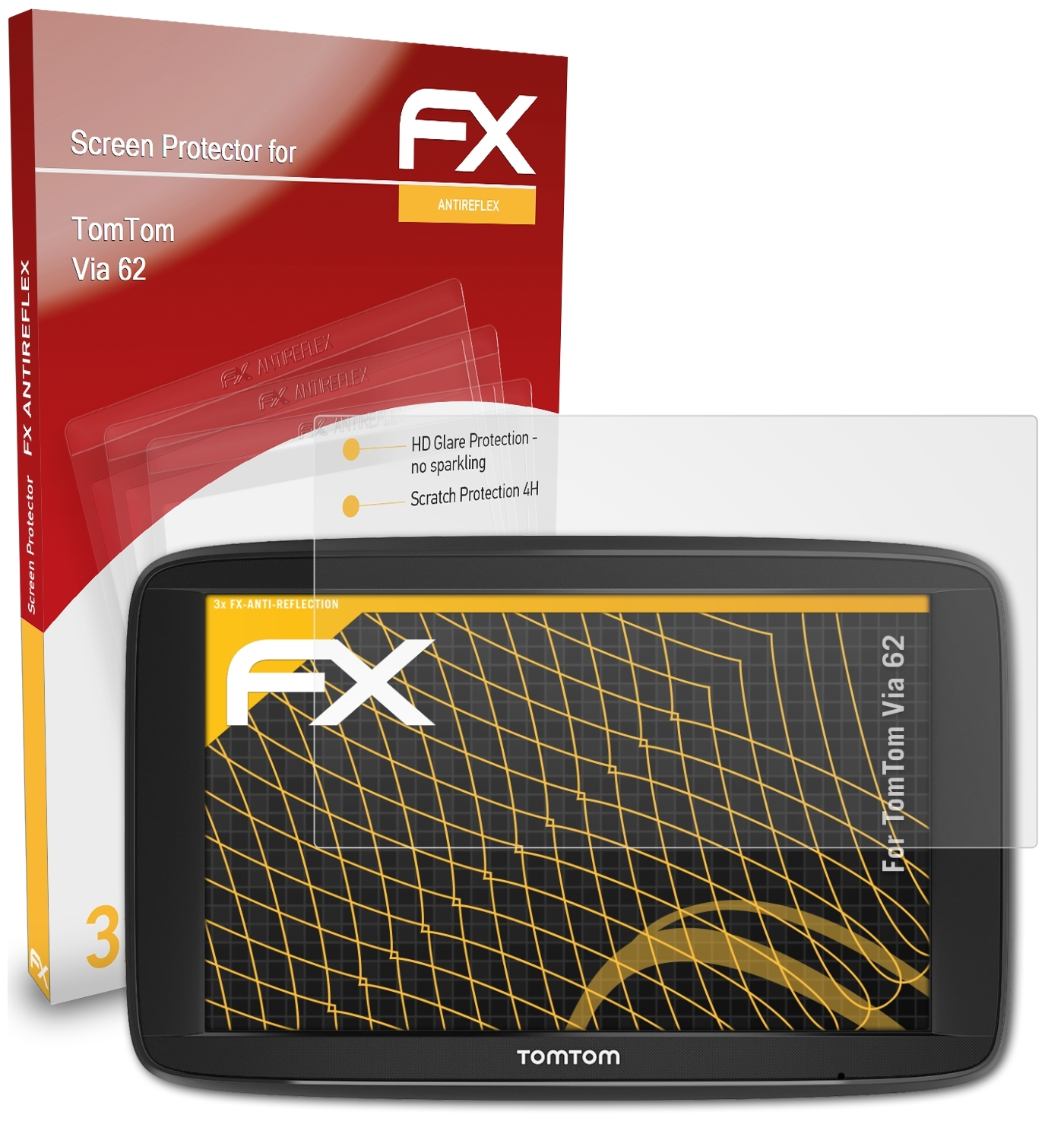 62) FX-Antireflex ATFOLIX Via TomTom 3x Displayschutz(für