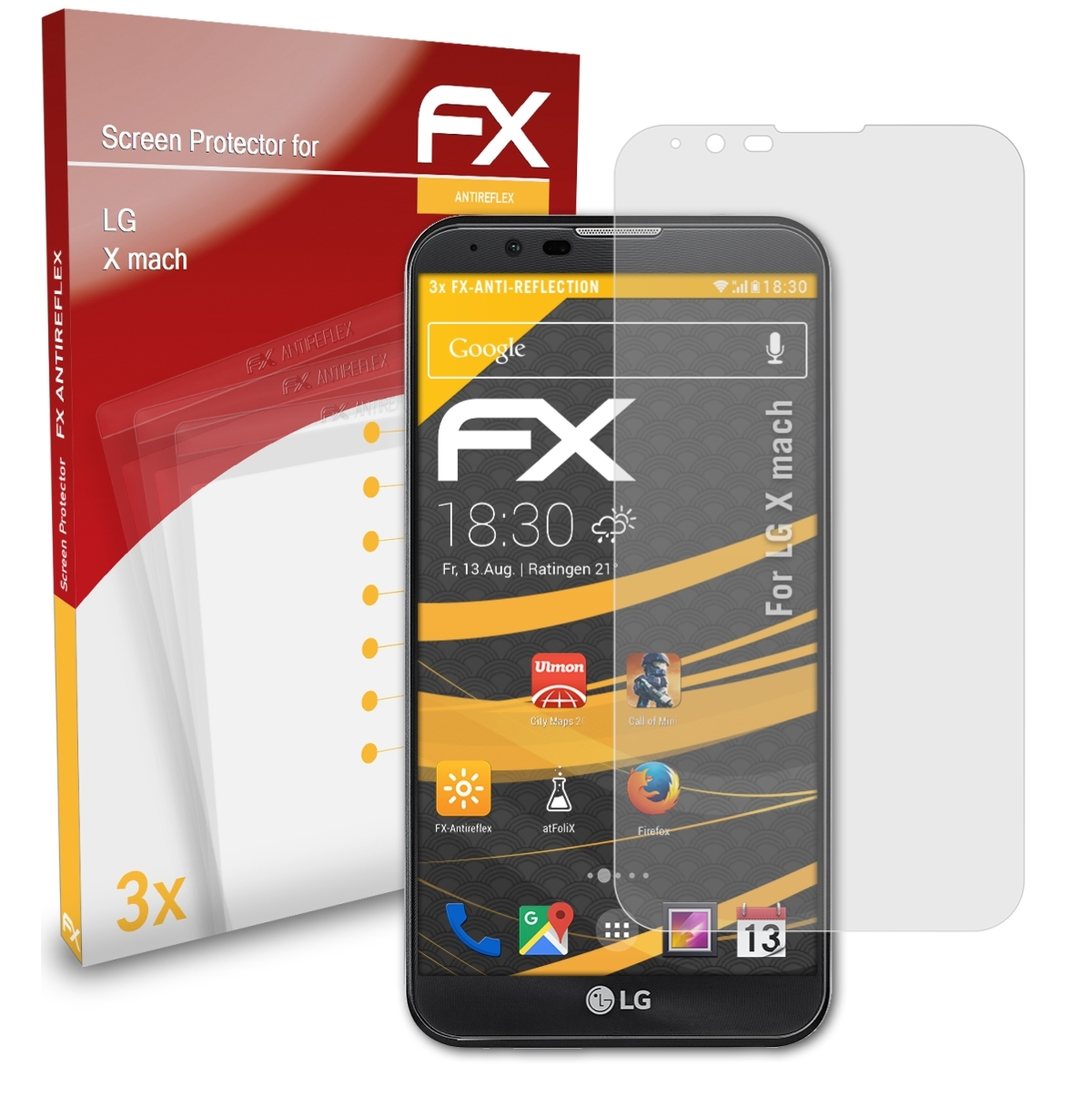 ATFOLIX 3x FX-Antireflex LG X Displayschutz(für mach)