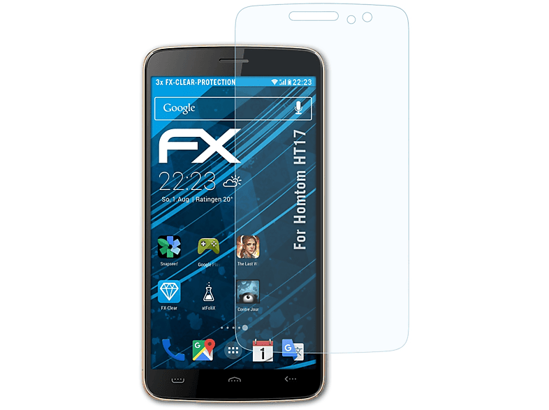 ATFOLIX 3x FX-Clear Displayschutz(für HT17) Homtom