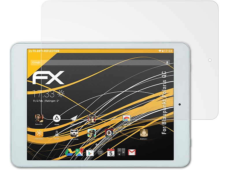 ATFOLIX 2x FX-Antireflex Blaupunkt Displayschutz(für QC) Polaris