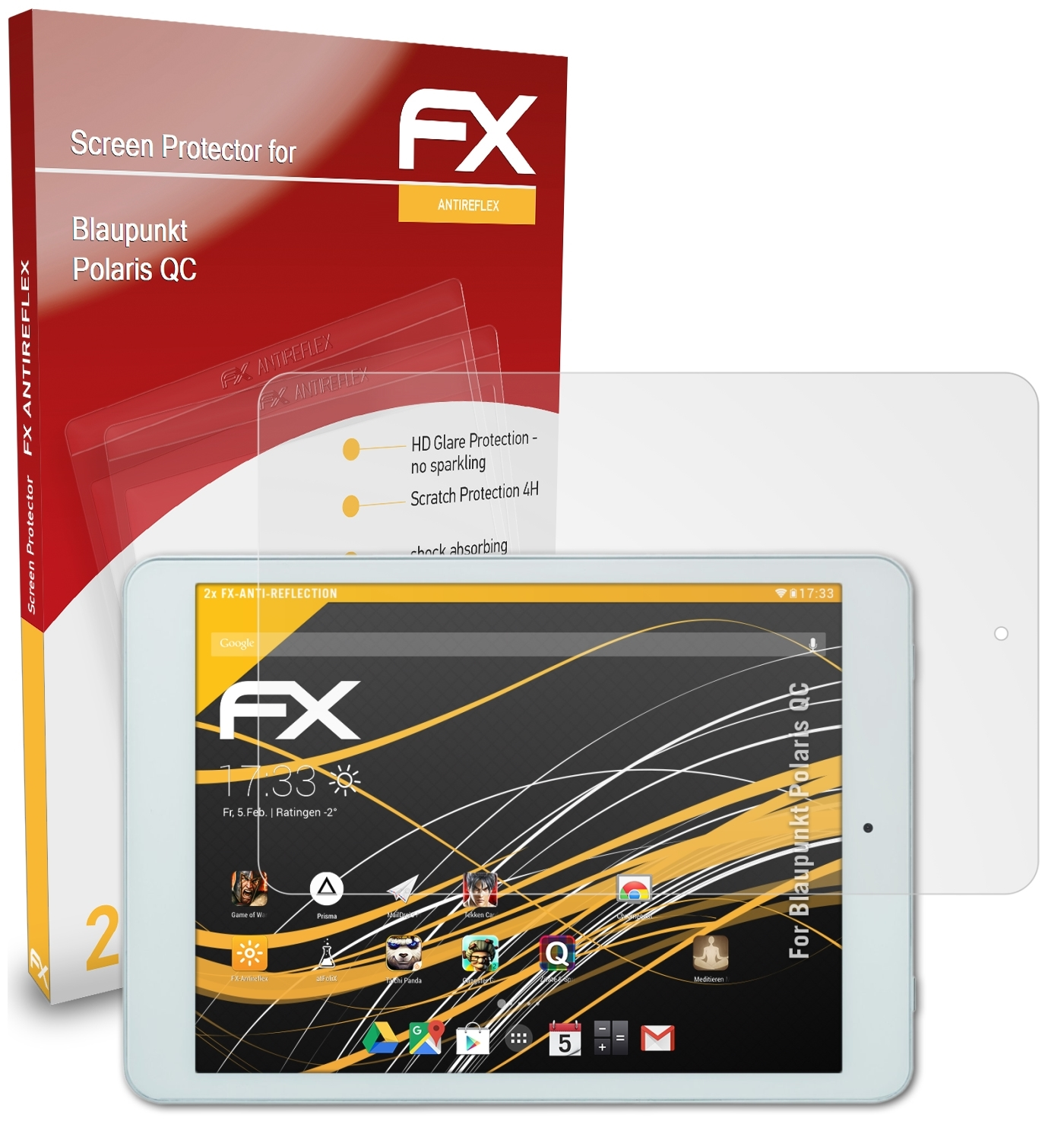 Polaris ATFOLIX Blaupunkt FX-Antireflex QC) 2x Displayschutz(für