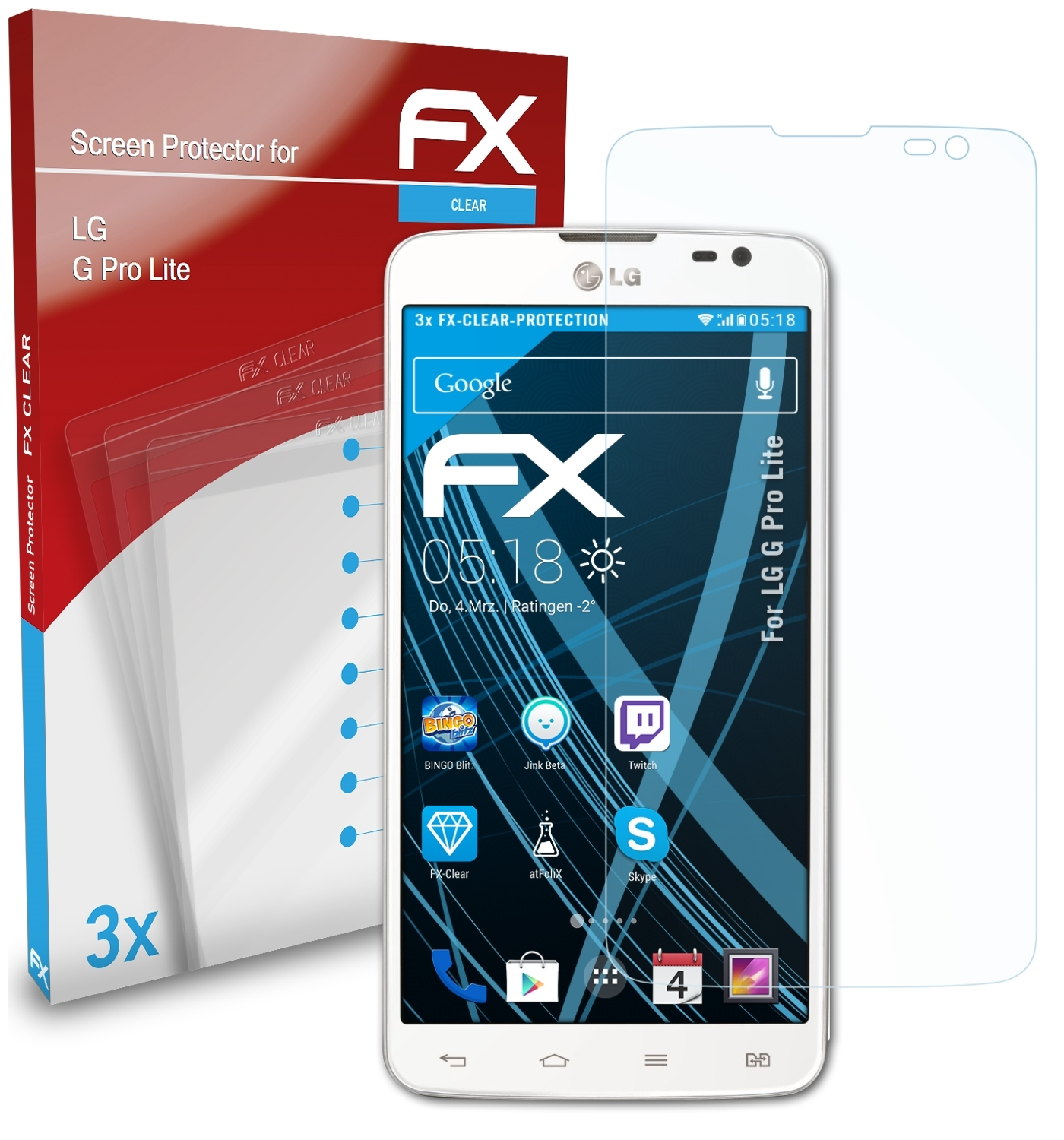 Pro Lite) 3x FX-Clear Displayschutz(für ATFOLIX LG G