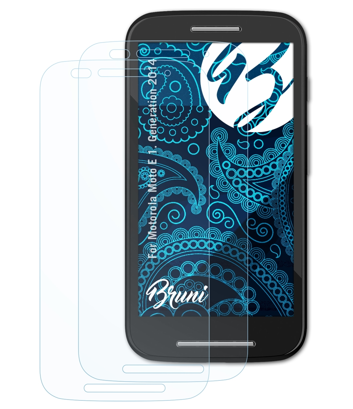 BRUNI 2x Basics-Clear Moto Schutzfolie(für 2014)) E (1. Motorola Generation
