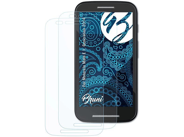BRUNI 2x Basics-Clear Schutzfolie(für Motorola Moto E (1. Generation 2014))