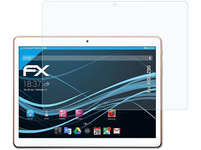 ATFOLIX 2x FX-Clear Displayschutz(für XIDO Z90) | Tabletschutzfolien